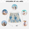 thumbnail image 6 of Blue Beige Rhombus Patterns Swim Trunks Board Shorts Beach Pants Bathing Bottoms M, 6 of 8