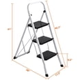 thumbnail image 6 of ZENY 3-Step Folding Metal Frame Ladder With Anti Slip Platform, 330lbs Maximum Load, 6 of 8