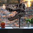 thumbnail image 7 of T-Rex Dinosaur Statue,Resin Dinosaur Skull Fossil Replica, Home Ornaments, 11.8in, Black, 7 of 7