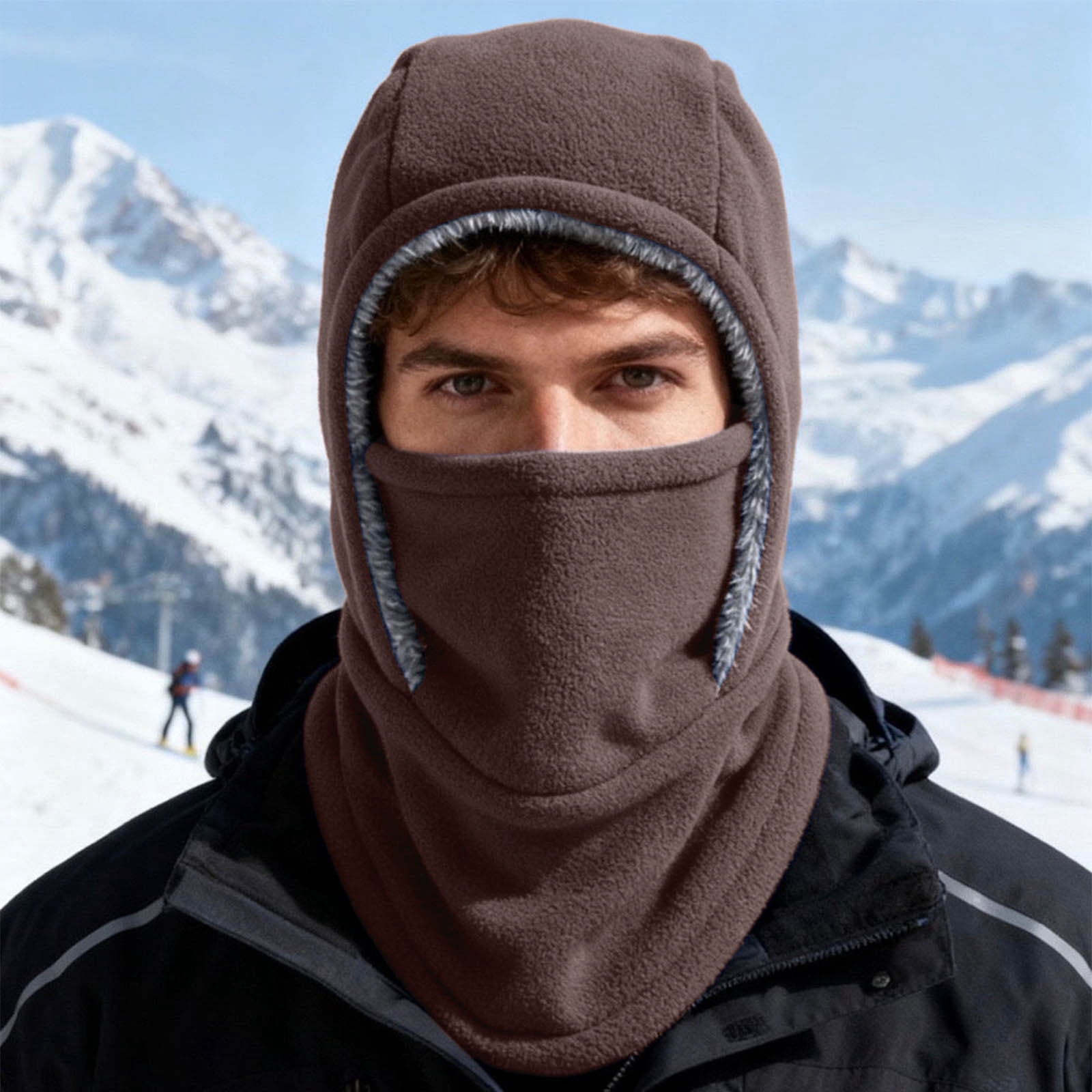 Uscallm Warm Winter Car Seat Cushion, Unisex Winter Balaclava Face Mask, Full Coverage Windproof Cold Weather Gear, Thermal Neck Warmer Ear Protection Hat