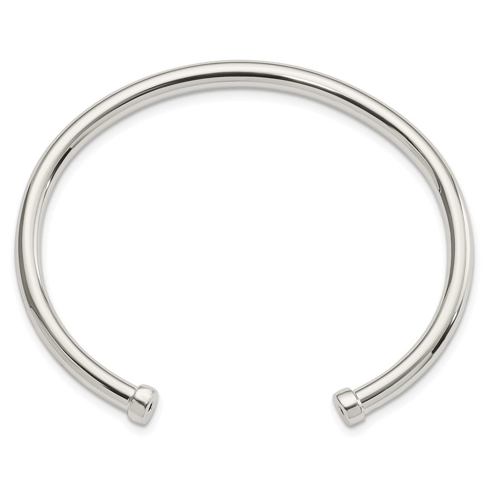 Diamond2Deal 925 Sterling Silver Polished Cuff Bangle Bracelet for Men