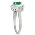 thumbnail image 2 of SZUL Women's Emerald and Diamond Royal Flower Twist Ring in 14K White Gold, 2 of 5