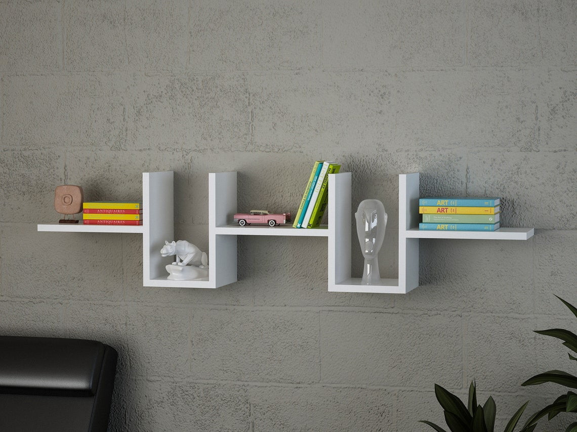 Modern Design White Shelf Decorative Object Display Novelty Accent ...