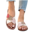 thumbnail image 4 of Mujeres Zapatos Negros Estilo Hoja Patchwork Sandalias, Zapatos Negros Planos Más Tamaño Bloque de Color Peep Toe Playa Verano, 4 of 9