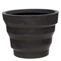 Ecobo 19.7 inches Eco-Friendly Round Pot Planter, Dune Indoor/Outdoor use, Durable, Versatile & Lightweight, Designed by Brazilian Artisans, Contemporary All-Weather Design – Black