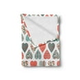 thumbnail image 2 of Valentines Soft Flannel Fleece Blanket, Retro Style up and down Hearts with Stripes Waves and Checkered Patterns, Cozy Plush for Indoor and Outdoor Use, 50" x 70", Teal Coral White, by Ambesonne, 2 of 5