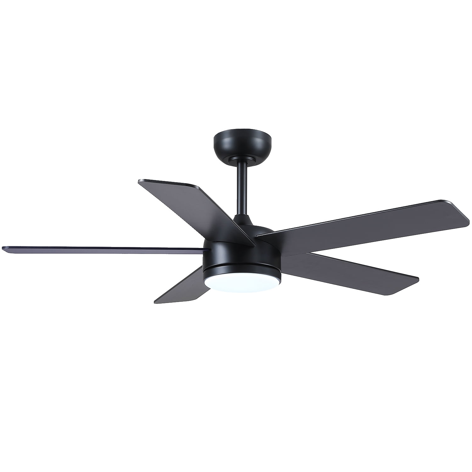 YIOSI 46" Black Ceiling Fan with Lights & Remote - Modern Low Profile, Reversible DC Motor, 5 Dual-Sided Blades, LED Light, APP/Remote Control, Quiet & Energy Efficient - Black