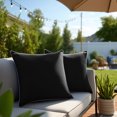 thumbnail image 3 of ZOPZO Outdoor Waterproof Throw Pillow Covers 2-Pack, Phantom Black, 18x18 Inch, Decorative Farmhouse Garden Cushion Cases for Couch Sofa, 3 of 8