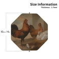 thumbnail image 3 of Balery 6 Pcs Oil Painting Chicken And Duckleather Coasters Set, Drink Table Cup Coasters For Living Room Kitchen Coffee Decor, 3 of 9