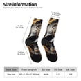 thumbnail image 2 of Balery Gold Pattern Black Skull Calcetas Largas con Estampado para Hombre y Mujer – Suaves y Transpirables, Talla Única (US 5-11), 2 of 6