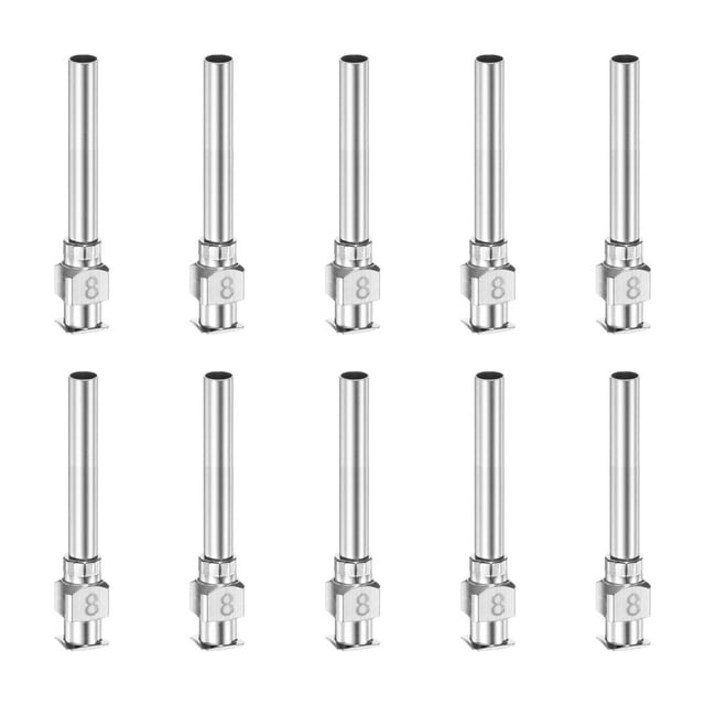 Unique Bargains 10Pack 8G Stainless Steel Dispensing Needles, 1' Glue Needle Tube Blunt Tips