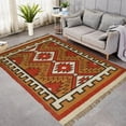 thumbnail image 3 of Kilim Wool Jute Rug – Handwoven Southwestern Area Rug with Tribal Geometric Pattern & Fringe 9 X 12  FEET, 3 of 7