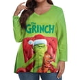 thumbnail image 3 of Camisetas navideñas del Grinch: pijamas a juego para mujer, tallas grandes, camisetas de manga larga con estampado, cuello en V, ropa informal, camisetas, pijamas navideños a juego para la familia,, 3 of 6