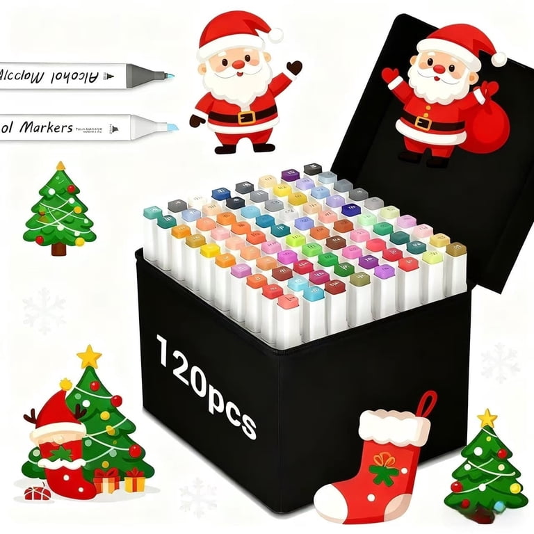 Panbear Alcohol Art Markers Set, 120 Colors, Dual Tips for