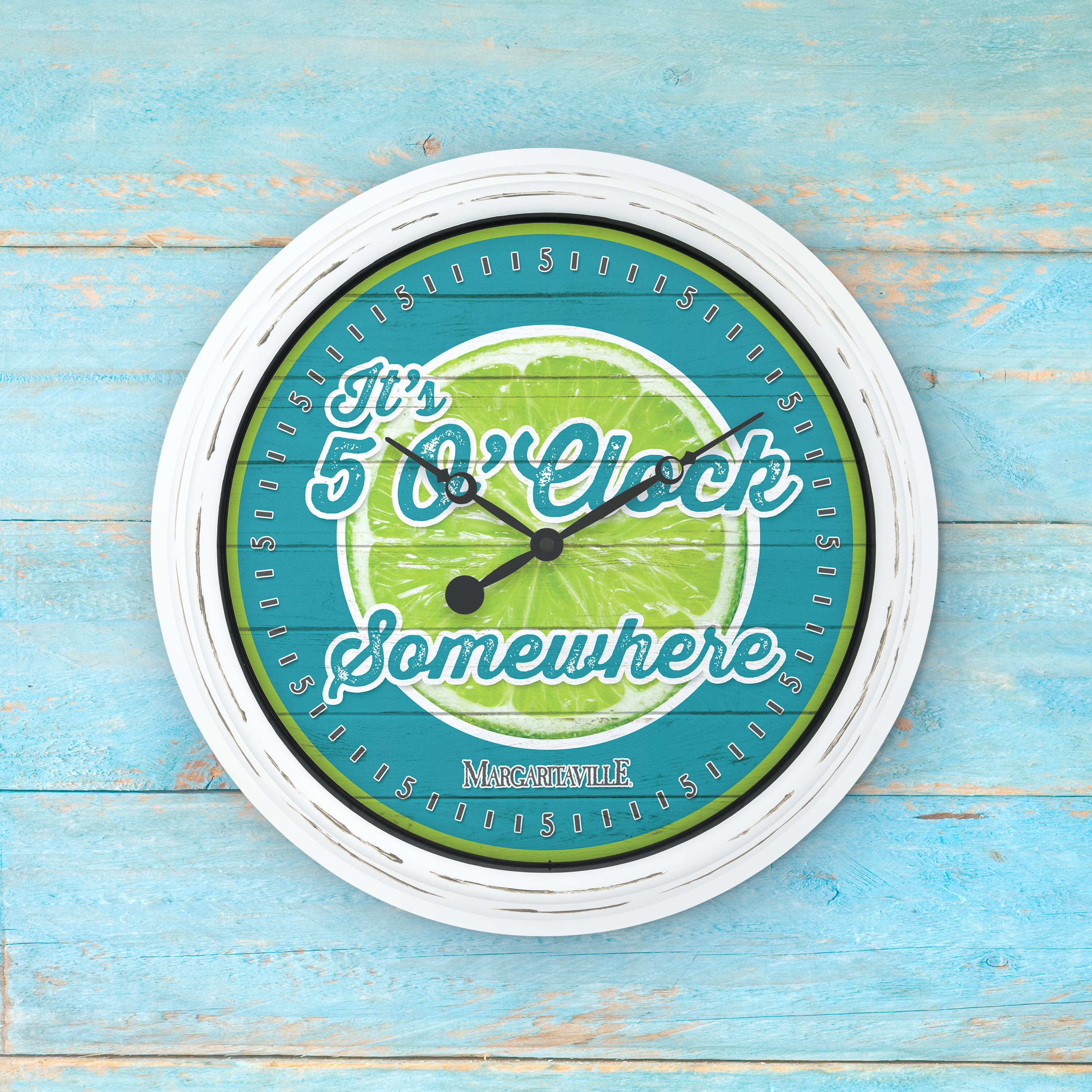 La Crosse Clock Margaritaville 15.75 inch Quartz Analog Outdoor Wall Clock, 433-3841MV2
