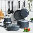thumbnail image 4 of Cook N Home 12 Piece Nonstick Hard Anodized Cookware Set, Black, 4 of 12