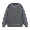 thumbnail image 2 of RongHuan Casual Sweatshirts for Men Long Sleeve Round Neck T-Shirt Loose Fit Workout Tops Oversized Solid Color Pullover, 2 of 9