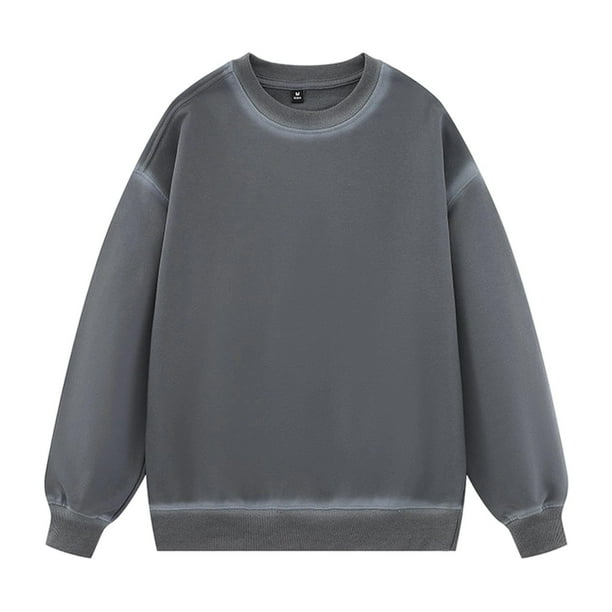 pstuiky camisa de manga larga para hombre, Blusas y sudaderas casuales de manga larga con degradado y cuello redondo para hombre camisetas de hombre m