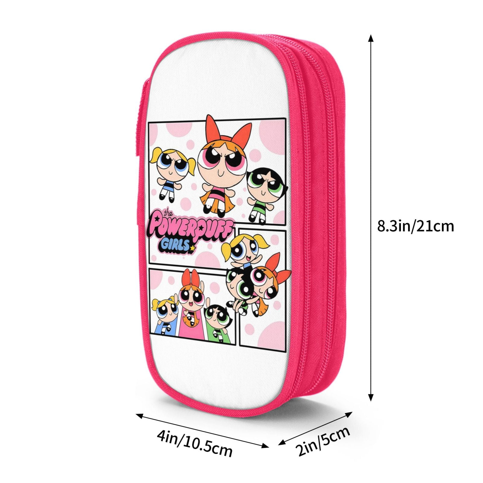 The Powerpuff Gi-rls Pencil Case Large Capacity Pencil Pouch Pen Bag Office Stationery Organizer Travel Makeup Bag Pink