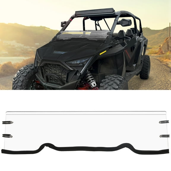 Kojem 1/4" Clear Front Windshield UTV Half Windscreen Polycarbonate for Polaris RZR XP 900 1000 S4 1000 S 900 XP 4 1000 XPT Turbo 2014-2022