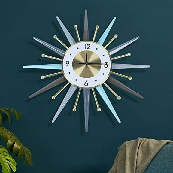 22.8*22.8 Modern Wall Mount Simple Nordic Vintage Style Mid-Century Wall Clock Wall Watch Decor Round