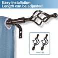 thumbnail image 4 of Urbanest Adjustable Single Curtain Rod Set Forged Iron Birdcage Finials – 3/4-Inch Diameter, With Bronze Rod, 48–84 Inches, 4 of 6