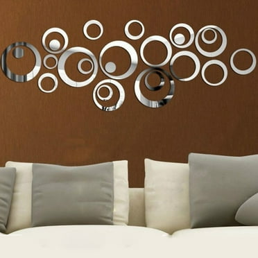 3D Acrylic Mirror Sticker Circle Mirror Tiles Wall Stickers Bedroom Decal Self-Adhesive DIY Home Art Decoration