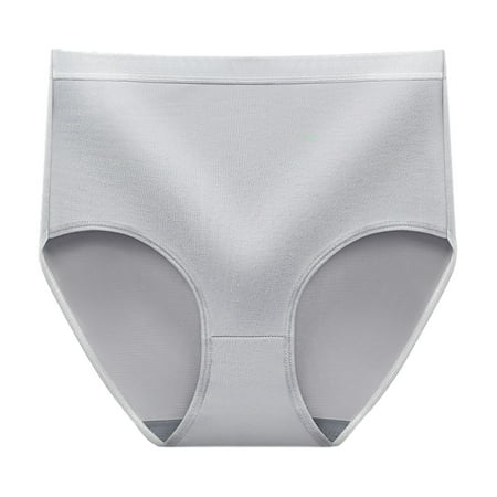 2 Pack Cute Cotton Briefs for Women 2PCS Mid Waist Panties Bow Stretch Breathable Girls Panty (Large  Gray)