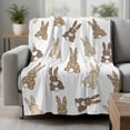 thumbnail image 2 of Brown Love Heart Bunny Blanket Soft Cozy Warm Twin Blanket for Bed, Plush Fuzzy Flannel Fleece Blankets for Sofa, Polka Dot Rabbits Throw Blankets for Couch, Lightweight Gifts for Women, 60"x80", 2 of 9