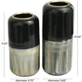 thumbnail image 3 of DecMode 13, 11"H Abstract Colorblock Silver Metal Vase with Paint Streak Designs and Gold Accents, Set of 2, 3 of 7