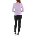 thumbnail image 2 of LAUREN RALPH LAUREN Womens Purple Fitted Ruched Left Waist 3/4 Sleeve V Neck Wear To Work Faux Wrap Top M, 2 of 2