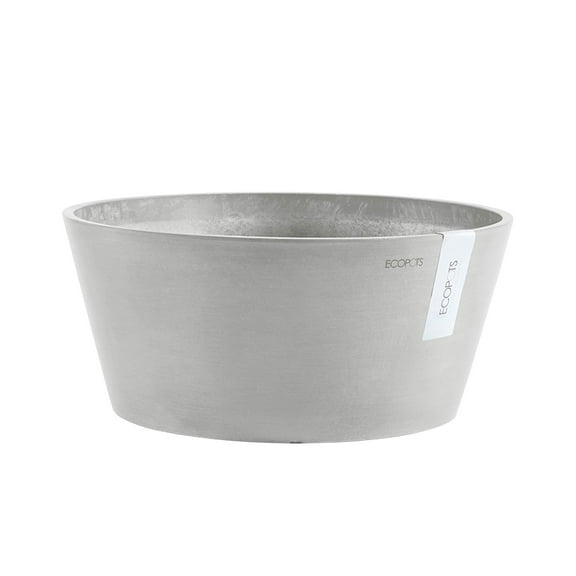 Ecopots Frankfurt Durable Modern Round Indoor/Outdoor Recycled Based Composite Flower Pot Planter, Grey, 12"