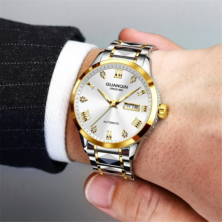 GUANQIN Men Women Couple Lovers Day Date Vintage Wristwatch Analog