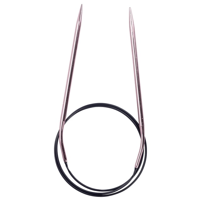 Aguja Aluminio Susan Bates Punta Rosa Claro Circular T1194-CIR35