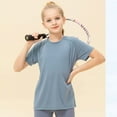 thumbnail image 3 of URMAGIC 2 Pack Girls Athletic Shirts Short Sleeve Quick Dry Tee Activewear Performance Tops for Kids 5-12Y, 3 of 10