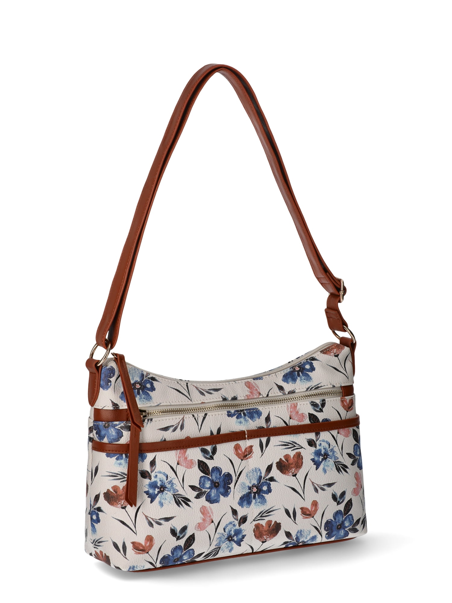 Time and Tru Women’s Hallie Crossbody Handbag, Floral Print
