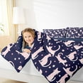 thumbnail image 4 of jejeloiu Pink Deepblue Bedding Comforter Set,Cute Cat Kitten Twin Comforter Sets,Pet Animal Lover Bedding Set For Girls Boys,Microfiber Bedroom Decor Reversible,2-Piece, 4 of 8