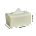 thumbnail image 3 of Plastic Tissue Box with Leather Texture, Decorative Organizer for Living Room Coffee Table, White Orange Gray, 7.49x5.12x3.78in, Stylish & Functional, 3 of 6