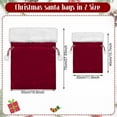 thumbnail image 3 of 2 Pieces Christmas Velvet Santa Bags with Drawstring in 2 Size Large Christmas Bags Santa Gift Sacks for Xmas Playing Present Toy(Red), 3 of 5