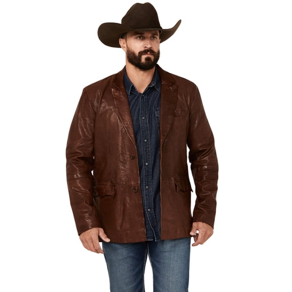 Moonshine Spirit Men's Leather Blazer Cognac Medium