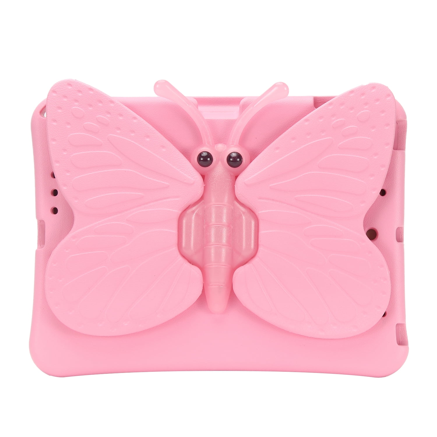 Dteck for iPad 6th Generation / 5th Generation Case for Kids, Cute Butterfly Shockproof EVA Foam Super Protection Rotating Stand Cover for 9.7" iPad Air/Air 2/iPad 2018/2017,Pink