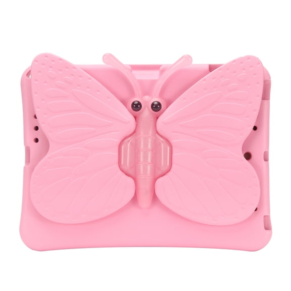 Dteck for iPad 6th Generation / 5th Generation Case for Kids, Cute Butterfly Shockproof EVA Foam Super Protection Rotating Stand Cover for 9.7" iPad Air/Air 2/iPad 2018/2017,Pink