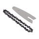 thumbnail image 5 of Mini barra guía de cadena Combo acero al manganeso Velocidad más rápida Alta dureza Corte suave Motosierra Reemplazo de barra guía de cadena 4 pulgadas con cadena de 1/4 28 eslabones, 5 of 5