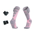 thumbnail image 3 of Calcetines térmicos con calefacción y nanocompuesto para botas, calcetines eléctricos hasta la , calcetines de esquí, tejido elástico mejorado rosa, 3 of 8