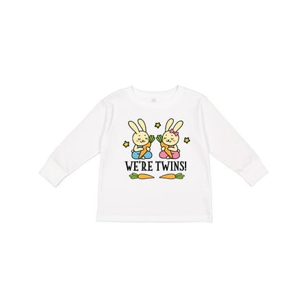 

Inktastic Twin Boy And Girl Bunny Gift Boys or Girls Long Sleeve Toddler T-Shirt