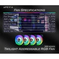 thumbnail image 5 of Apevia TL4-RGB Twilight 120mm Silent Dual-Ring Addressable RGB Color Changing LED Fan for Gaming with Remote Control, 28x LEDs & 8X Anti-Vibration Rubber Pads (4-pk), 5 of 5