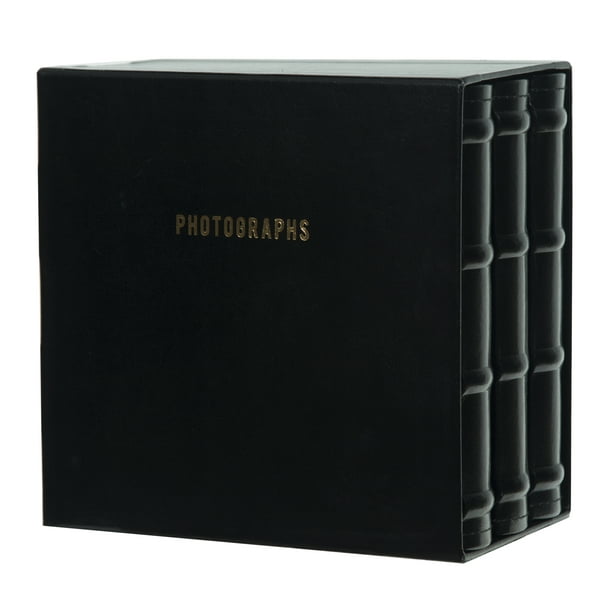 Pinnacle Frames & Accents Premium Black Leather Photo Album, Holds 180