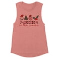 thumbnail image 1 of Smiley Jesus Is the Reason Christmas Women's Muscle Tank Large Desert Pink, 1 of 5
