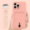 thumbnail image 4 of TPU Wallet iPhone 14 Pro Max Case, Card Holder Camera Protection Cover + Screen Protector, Push-able Card Slot Case Compatible with iPhone 14 Pro Max Phone Case Girls Women -Pink, 4 of 12