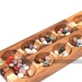 thumbnail image 4 of Rombol Folding Kalaha Mancala Game including Semi-Precious Stones - 2 color Wood, 4 of 5